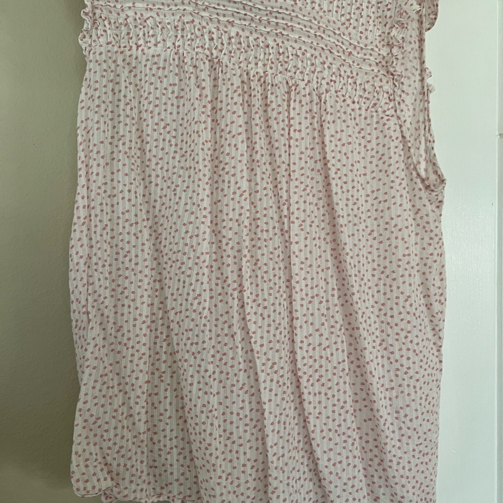 LOFT Pink Floral Midi Skirt